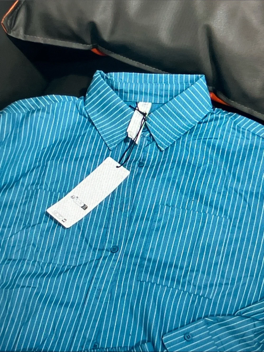 ALO Yoga Blue Button-Up Shirt